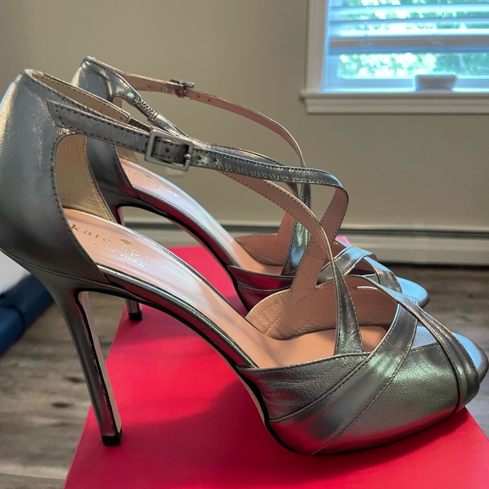 Kate Spade Metallic Silver Heels